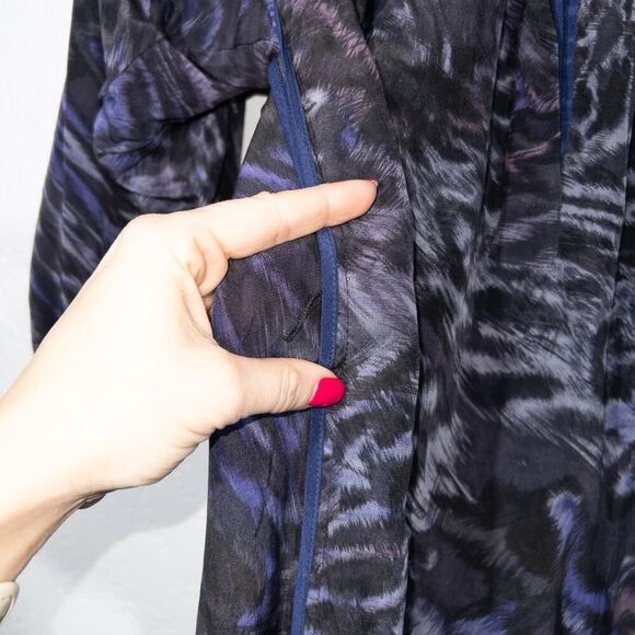 Rebecca Taylor Blue Animal Print Silk Dress Size 6 - Picture 5 of 8